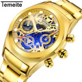 TEMEITE DS-3 beautiful Watches Men Sports Waterproof Date Analogue Quartz Men's Watches gold Business Watches For Men